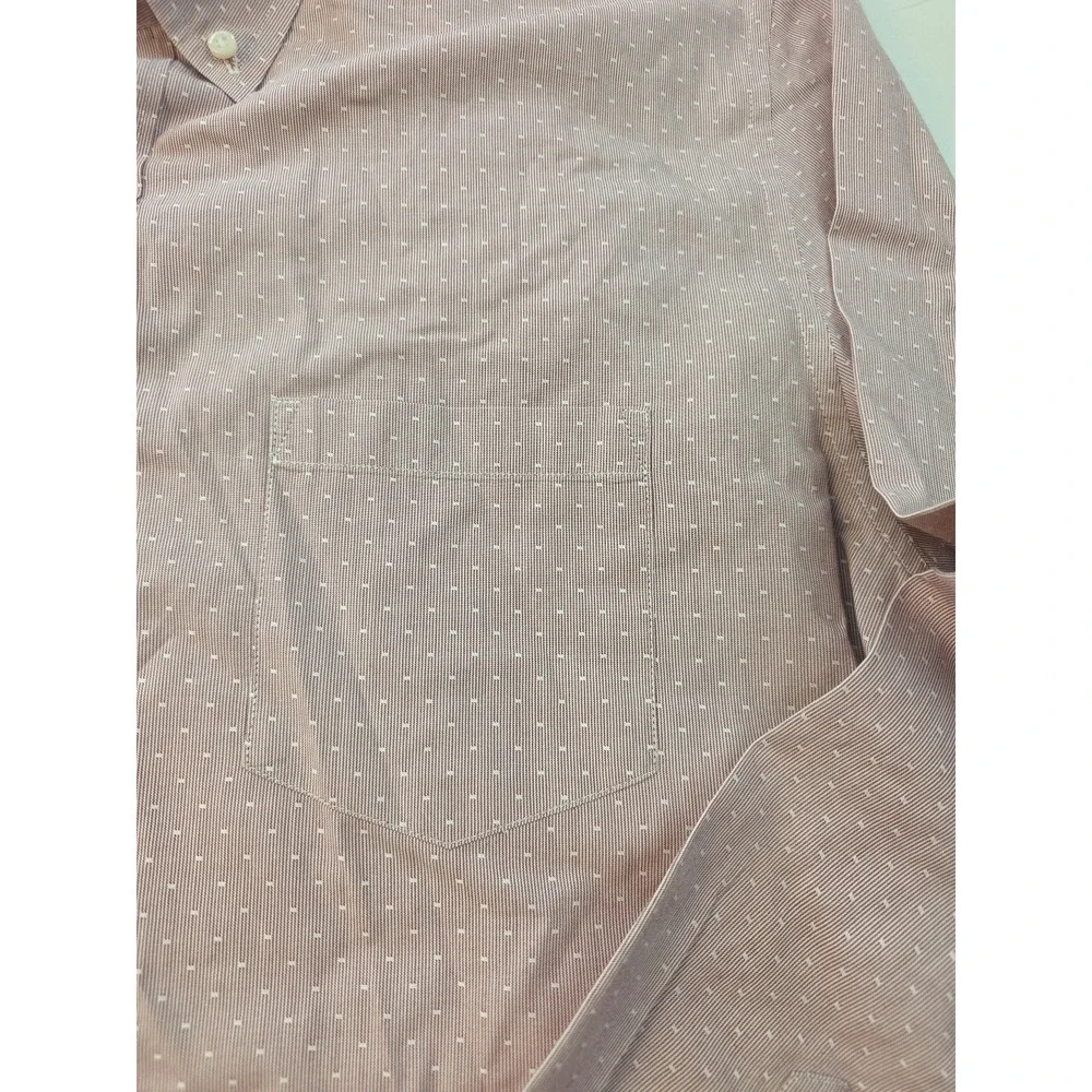 J. Crew Shirt Men's Large Slim Long Sleeve Pink Red Preppy 100% Cotton White Dot - Picture 8 of 16